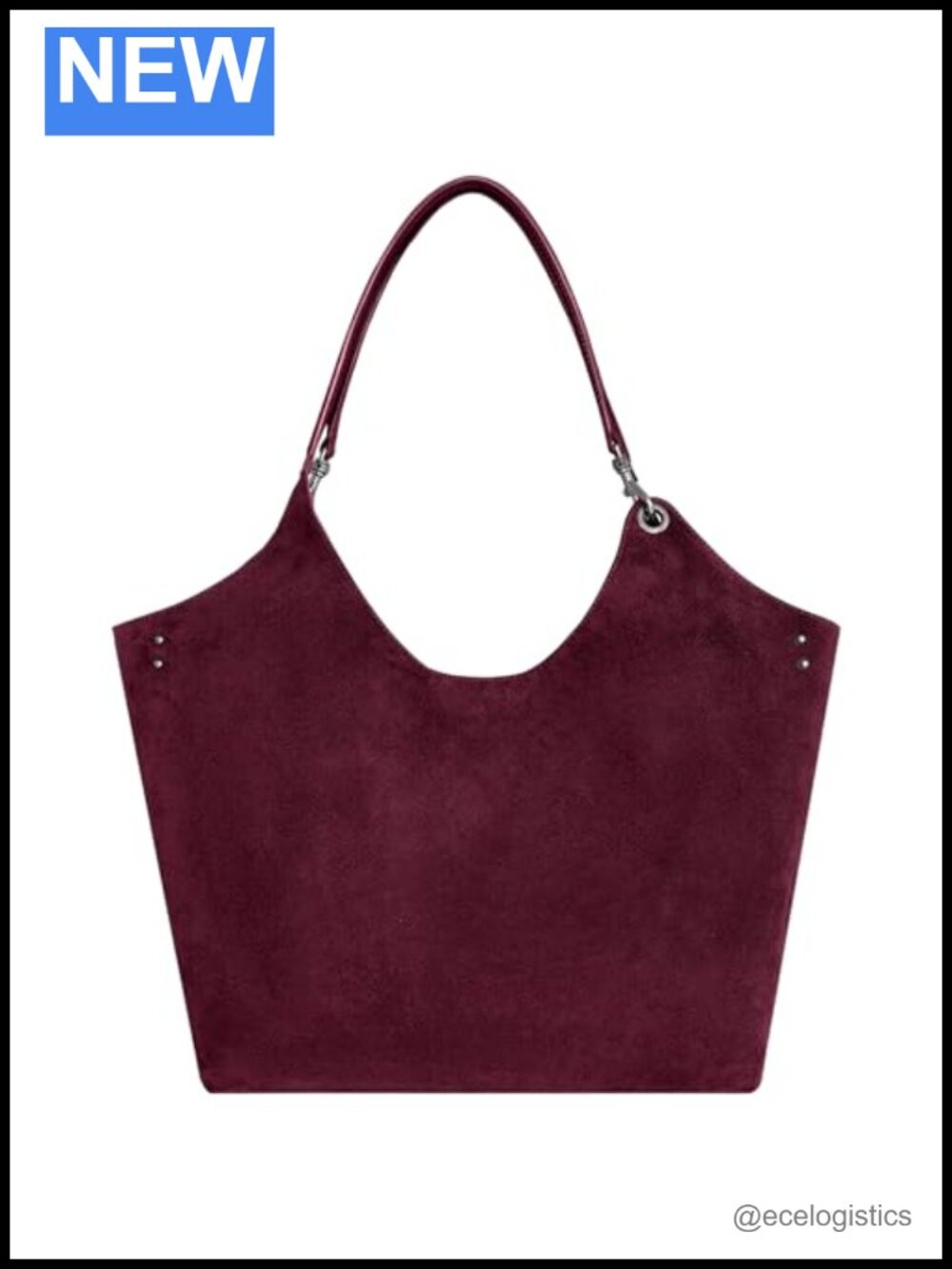 100% Real Leather Tote Bag Spacious Shoulder Purse Magnetic Snap